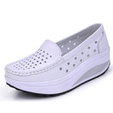 Niulatu Shoes Loafers For Women 2025 Wedges Sneakers Floral Single Woman White Shoes Platform Breathable Female Vulcanized Shoes DJSE