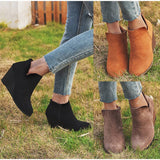 Niulatu Women's High Boots Wedges Heels Woman 2025 Ankle Boots Female Fashion Zip Ladies Short Shoes Footwear Winter Pumps Plus Size 43 DJSE