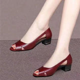 Niulatu Women Shoes Comfortable Ladies Mid Heel Sandals Hollow Peep Toe Square Heel Sandals Woman Footwear tacones mujer DJSE