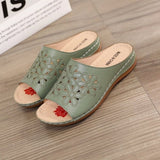 Niulatu Women's Slippers Vintage Wedges Retro Slipper 2025 New Summer Platform Ladies Beach Slides Hollow Out Flip Flops Sewing Shoes DJSE