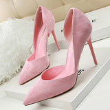 Niulatu Shoes Suede Woman Pumps Ladies Stiletto Women Shoes Red Pink Black Wedding Shoes High Heels 2025 Women Basic Pump Shoes DJSE