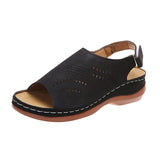 Niulatu Summer Women Platform Rome Sandals PU Leather Wedges Beach Sandalias Woman Open Toe Solid Casual Shoes Plus Size 43 DJSE