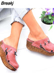 Niulatu Women Sandals Summer Platform Shoes For Woman High Heel Sandals Summer Shoes Sewing Retro Toeless Sandalia DJSE