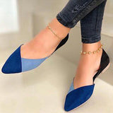 Niulatu Women's Ballet Flats Loafers Autumn Flat Shoes for Women Pointed Toe PU Slip on Shallow Casual Mixed Color Ladies Shoe DJSE