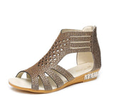 Niulatu Women Shoes Sandals Summer Low Heel Shoes PU Leather Gladiator Luxury Shoes Women Designers Zapatos De Mujer E14 DJSE