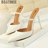 Niulatu Shoes Mules High Heels Bigtree Shoes Stiletto Heels Pumps Women Shoes Extreme High Heels Sexy Chaussures Femme Ayakkabi DJSE