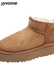 Niulatu Women's Boots Wool Anti-skid Snow Boot Women's Mini Short Boots Warm Winter Thickened Women's Shoes Botas Mujer Ladies DJSE