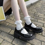 Niulatu Platform Mary Jane Shoes Women Spring Summer Thick Square Heels Pumps Woman Ankle Strap Sweet Lovely Lolita Shoes DJSE