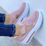 Niulatu Women 2025 Summer New Breathable Mesh Wedge Casual Sport Shoes Size 43 Non slip Woman Vulcanize Shoes DJSE
