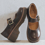 Niulatu literary Retro Women's Shoes Thick Bottom Mori Girl Japanese Mary Jane Single Shoes College Style DJSE