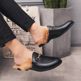 Niulatu Loafers Slipper Half Shoes For Men Luxury Designer Flats Winter Zapatillas Hombre Casual Shoes Sapato Social Masculino Mules DJSE