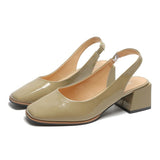 Niulatu Women Pumps Elastic Heel PU Leather Upper Comfortable Round Head Slip-on Beige White 2025 Casual Cute Slippers Ladies Shoes DJSE