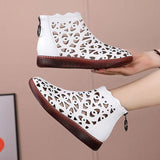 Niulatu Women's Hollow Out Zip Platform Breathable Boots Shoes for Women Botas Femininas Botines De Mujer Zapatos Chaussure DJSE