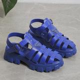 Niulatu To School Summer Fashion Gladiator Women Narrow Band Cross-Tied Platform Square Heel Peep Toe Rome Design Sexy Mature Shoes Ladies Female DJSE