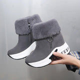 Niulatu Women's 2025 Winter Short Boots Shoes Platform High Heels Casual Thick Ytmtloy Chelsea Round Toe Wedges Botas De Mujer Sexy 1 DJSE