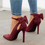 Niulatu Bow Pumps Women High Heels Pointed Toe Stiletto Pumps Sexy Party Woman Black Wedding Shoes Zapatos Mujer Dropshipping DJSE