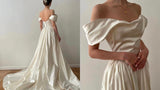 Niulatu white satin Bridal dress white Wedding dress With Ruffles HZ1110