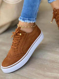 Niulatu Women Flats Women's Casual Lace Up Shoes Female Platform Suede Footwear Ladies Comforts Breathable Vulcanized Zapatos Mujer DJSE