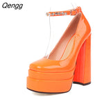 Niulatu Strap Super Thick High Heels Platforms Pumps For Women Casual Spring Summer Shallow Party Chunky Shoes Ladies DJSE