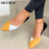 Niulatu Women's Ballet Flats Loafers Autumn Flat Shoes for Women Pointed Toe PU Slip on Shallow Casual Mixed Color Ladies Shoe DJSE
