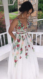Niulatu Sexy Floral Embroidered Long Prom Dresses HZ0113