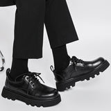 Niulatu Platform Men Casual Leather Shoes Designer Fashion Thick Sole Martin Shoes Classic High Quality Black Business Shoes for Men DJSE