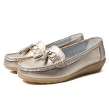 Niulatu Woman Flat Female Moccasins Tassel Loafers Ladies Wedges Women Solid Comfort Mom Shoes Women's Footwear Plus Size 44 DJSE