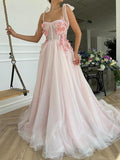 Niulatu Pink Tulle Prom Dress Party Gowns HZ0113