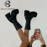 Niulatu Boots Shoes For Women Goth Gothic Fashion Mid Calf Ankle Women's Boots Female 2025 Winter Brand INS Free Shipping DJSE