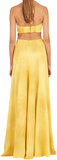 Niulatu A line Halter Neckline Long Yellow Prom Dress Evening Dress Formal Dress SD2161