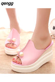 Niulatu Sexy Women Platform Sandals Summer Slippers Peep Toe Thick Heel Slippers Slides Ladies Wedges Shoes Zapatos Mujer DJSE