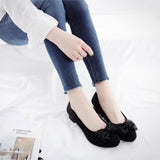 Niulatu Women Ballet Shoes Women Wedges Shoes for Office Work Oversize Boat Shoes Cloth Sweet Loafers Women's Pregnant Wedges Shoes DJSE