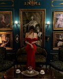 Niulatu Sexy Mermaid Off the SHoulder Satin Long Prom Dress Wedding Guest Dress HZ0113