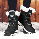 Niulatu Women Classic Snow Boots Winter Warm Shoes Handmade Platform Shoes Womens Boots Ankle Botas De Mujer Size 42 Booties DJSE
