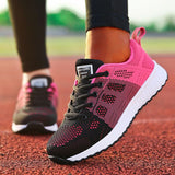 Niulatu Women Casual Shoes Fashion Breathable Walking Mesh Flat Shoes Sneakers Women 2025 Gym Vulcanized Shoes White Female Footwear DJSE