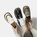 Niulatu women's loafers Retro Shoes Women's Autumn Comfortable Thick Bottom Oxford Loafers Casual Boat Shoes Lolita Shoes 2025 DJSE