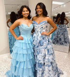 Niulatu Corset Prom Dresses for Women 2025 Long Tiered Ruffle Chiffon Formal Evening Gown with HZ1007
