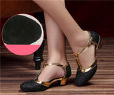 Niulatu New Modern Dance Shoes Women Ladies Closed Toe Tango Shoes Standard Waltz Ballroom Dancing Heels Indoor Suede Sole DJSE