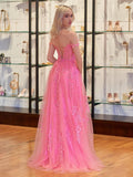 Niulatu Applique Tulle Prom Dresses for Women 2025 Spaghetti Straps Ball Gown Formal Evening Party Gown with HZ1007