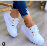 Niulatu Women Sneakers White Round Head Platform Causal Sports Student Cute Pink Girl Lolita Fashion Flats 2025 Spring DJSE