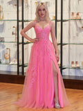 Niulatu Applique Tulle Prom Dresses for Women 2025 Spaghetti Straps Ball Gown Formal Evening Party Gown with HZ1007