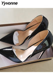 Niulatu bling classic shoes 8cm 10cm 12cm high thin heels plus size 33-45 pointed toe office concise cozy pump QP188 ROVICIYA DJSE