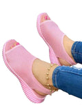 Niulatu Women Summer Shoes 2025 Mesh Fish Platform Sandals Women's Closed Toe Wedge Sandals Ladies Light Casual Shoes Zapatillas Muje DJSE