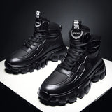 Niulatu Boots Men's Leather High Top Ankle Boots Outdoor Men's Boots Work Shoes Non Slip Rubber Winter Sports Shoes DJSE