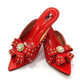 Niulatu Rivet Style Women Shoes and Bag to Match in Color matching High Quality Nigerian Design Matching Shoes and Bag DJSE