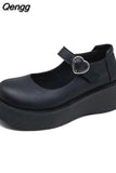 Niulatu Women's Shoes Platform Autumn Oxfords Female Footwear Clogs Fall Retro Leather Dress Summer Fabric Mary Janes Basic Rome Rubber DJSE