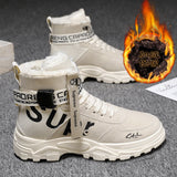 Niulatu Winter Men's Booties Fashion Personality British Style Mens Canvas Shoes Warm Comfort High-Top Tooling Male Tide Boots DJSE