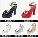Niulatu High Heels Ladies Summer Dress Shoes For Women 2025 Female Patent Leather Platform Wedge Heel Elegant Sandal DJSE