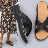 Niulatu Women Wedge Sandals Premium Orthopedic Open Toe Sandals Vintage Anti-slip Leather Casual Female Platform Retro Shoes DJSE