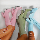 Niulatu Women Platform Thigh Boots Pink Black Party Shoes Plus Size Patent Leather Ytmtloy Knee High Botines De Mujer Sexy DJSE